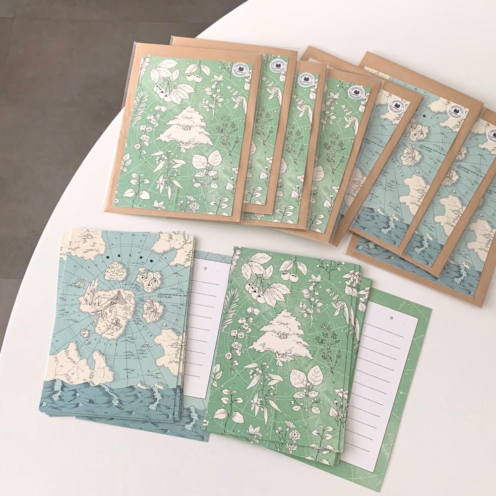 [mewmewbeam] world map letter set (2종)