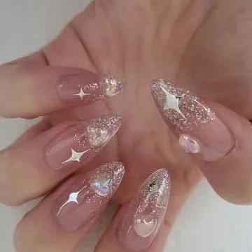 [신상50%반짝할인]키치*힙*클리어하트네일*실버네일*키치네일*네일팁