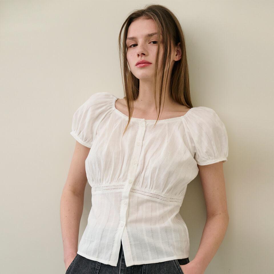 PUNCHING LACE BLOUSE [WHITE]