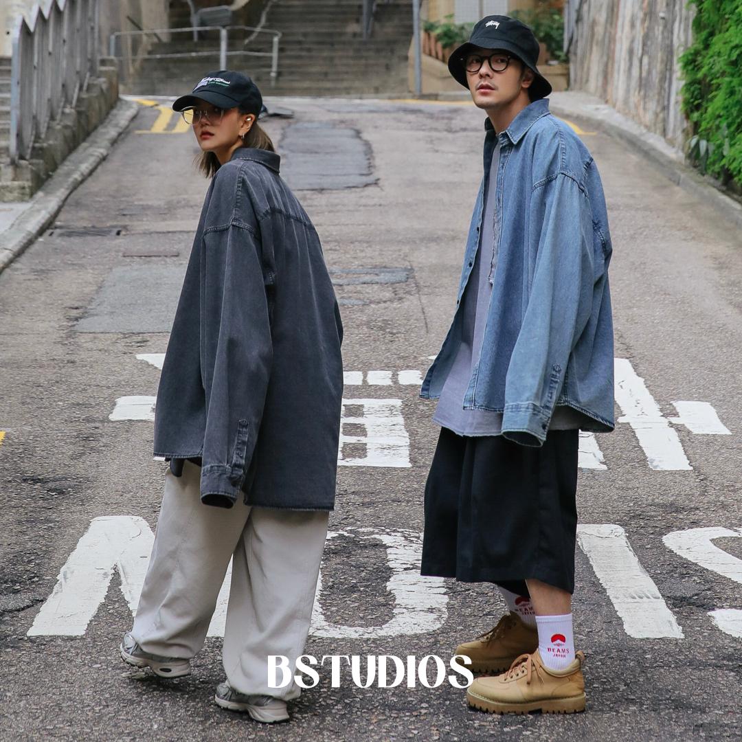 B스튜디오스_BALLOON DENIM SHIRT