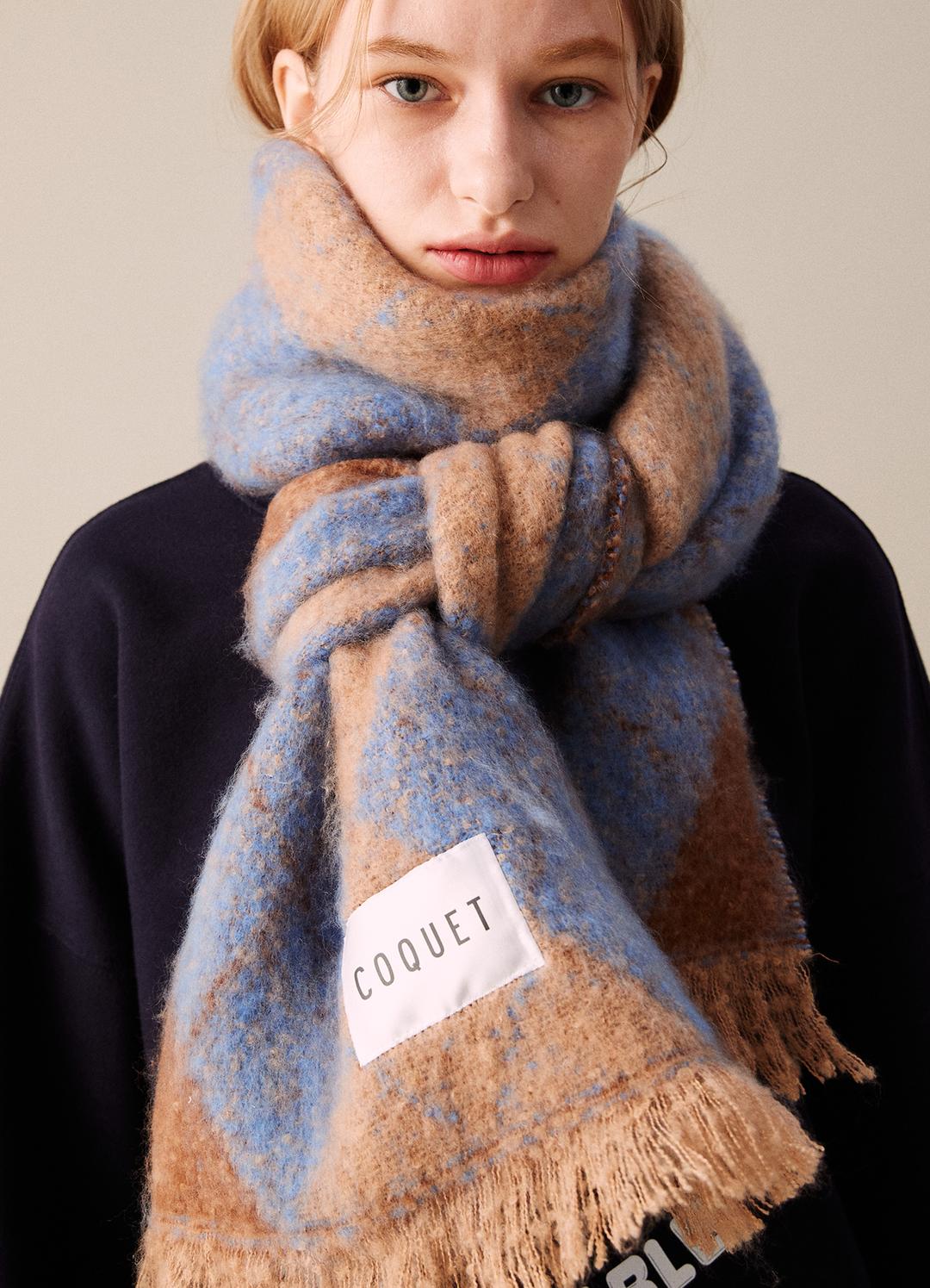 ARGYLE LONG MUFFLER BEIGE