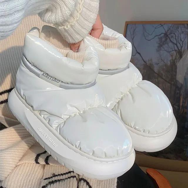 3color Pastel 유광 패딩부츠 방수 겨울부츠