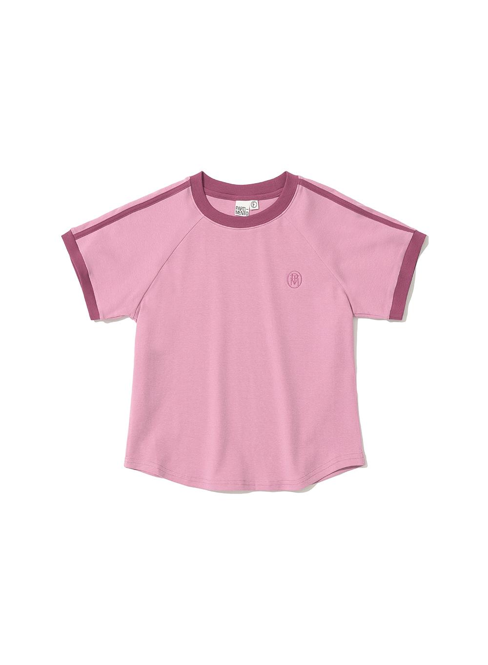 [WOMEN] COLLEGE STRIPE RINGER TEE_PINK
