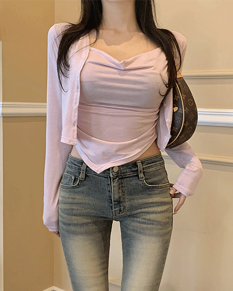 [우아가득🤎] 엠마 나시 가디건 set