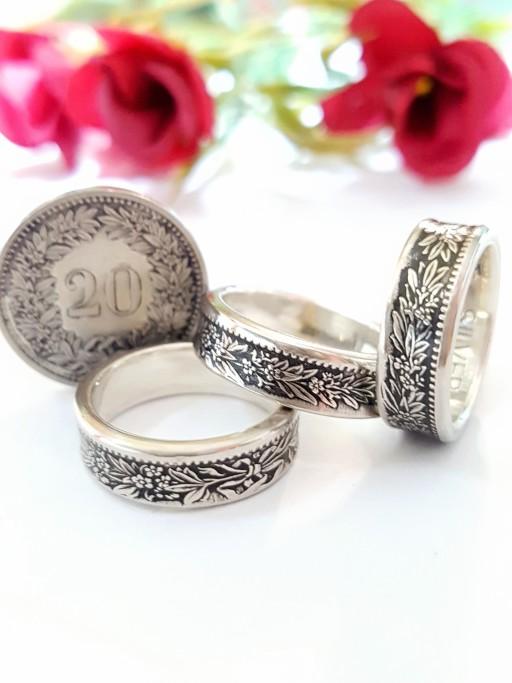 스위스 행운의 동전반지 은반지