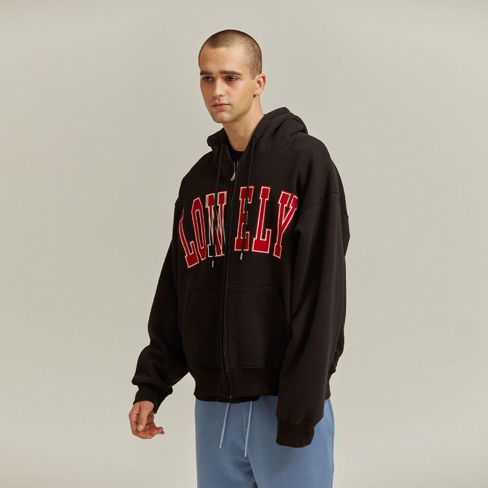 LONELY/LOVELY HOODIE ZIP-UP BLACK