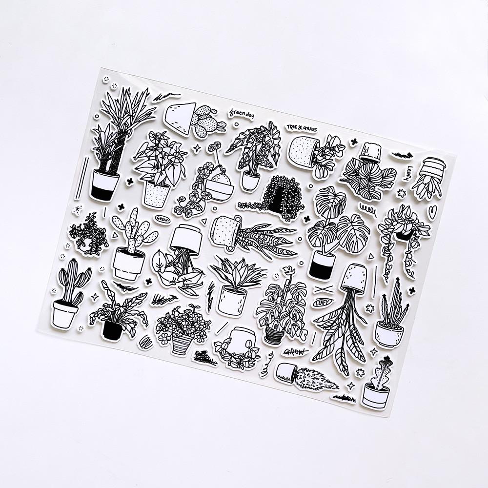 화분 라인 씰스티커