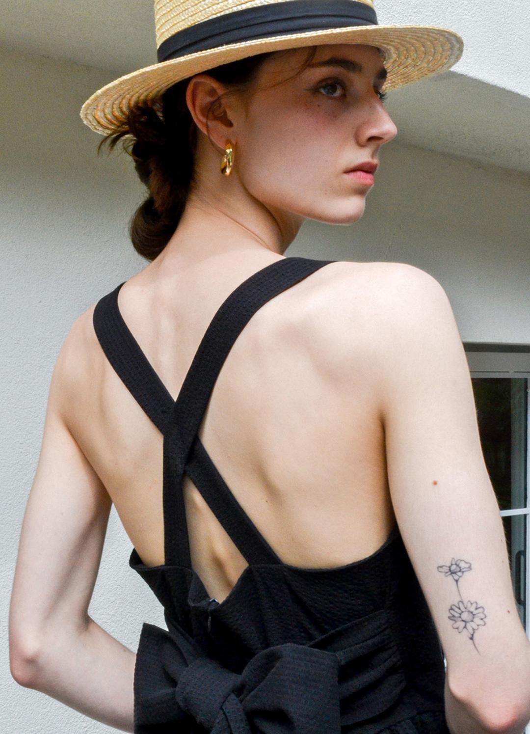 'La Mer\' Black Shirring Skirt Dress