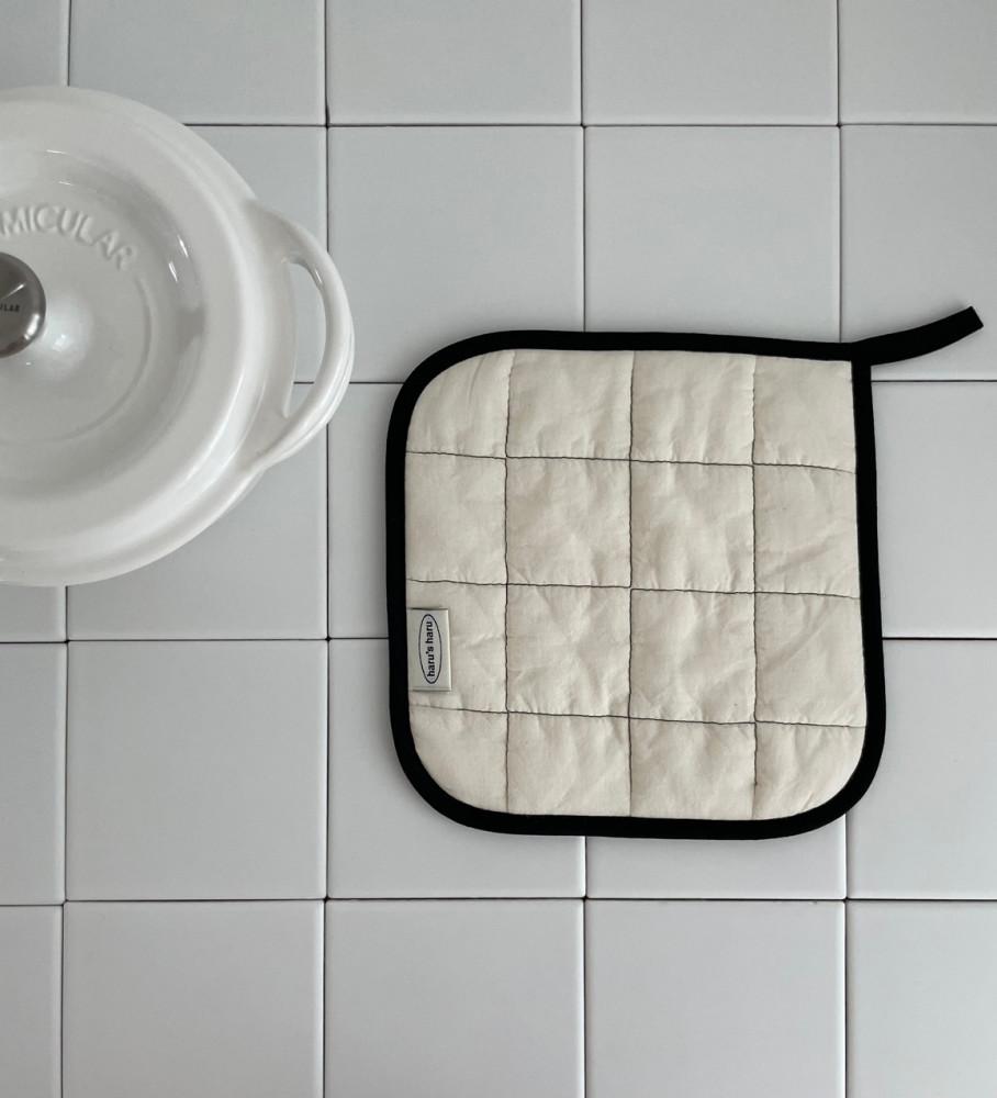 체크 도트 냄비 받침