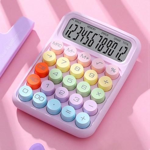 틱틱붐 레트로 사무용 기계식 파스텔 컬러 계산기