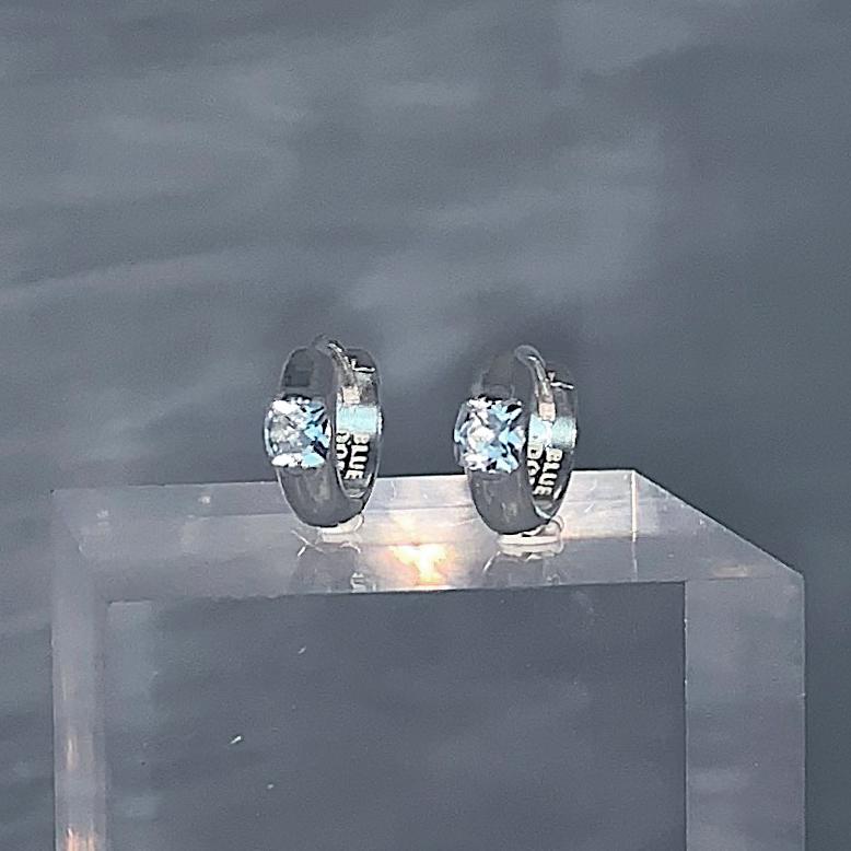 Square earring (Aquamarine)
