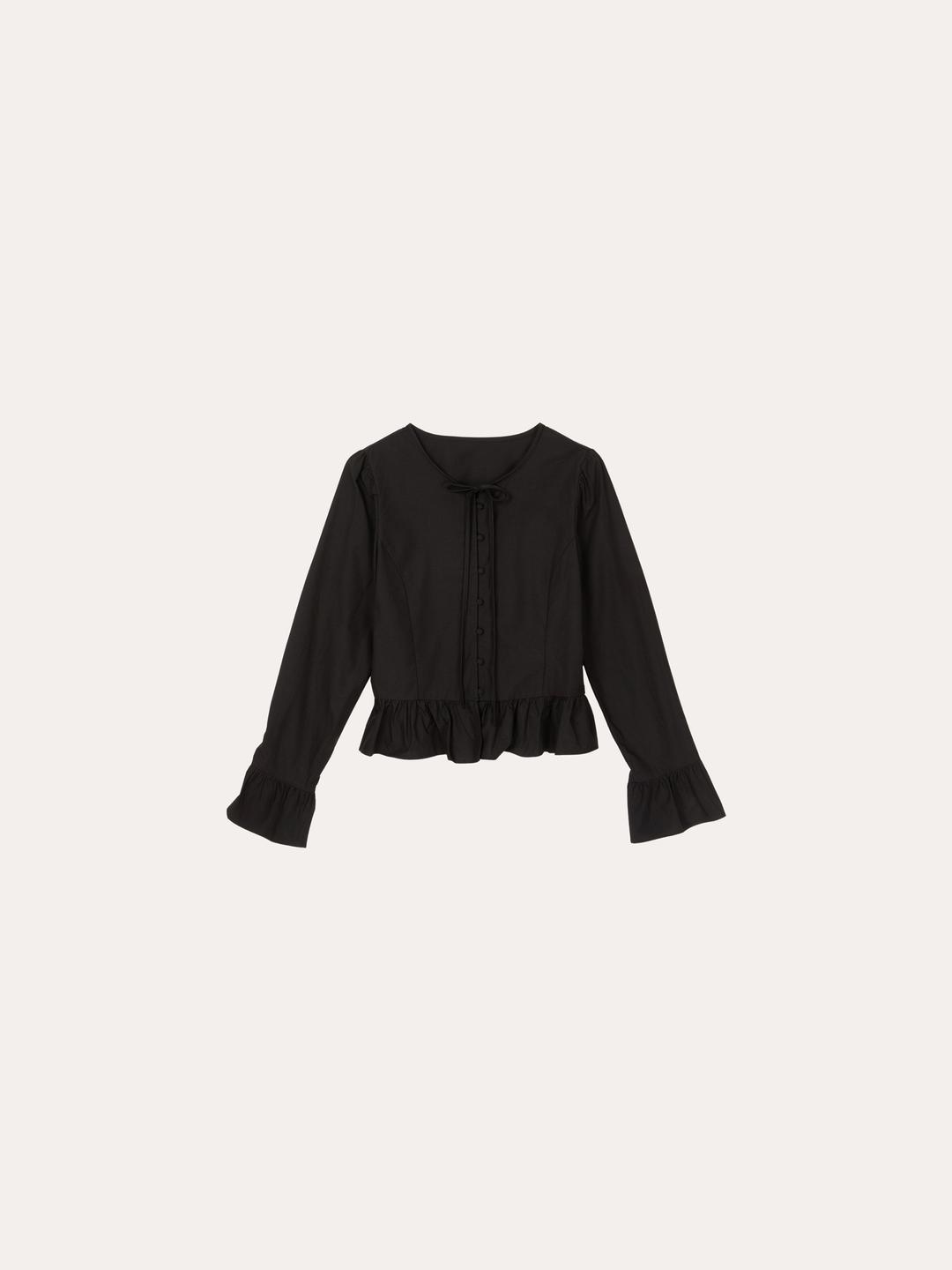 시엔나 프릴 블라우스[BLACK]*오늘 출발