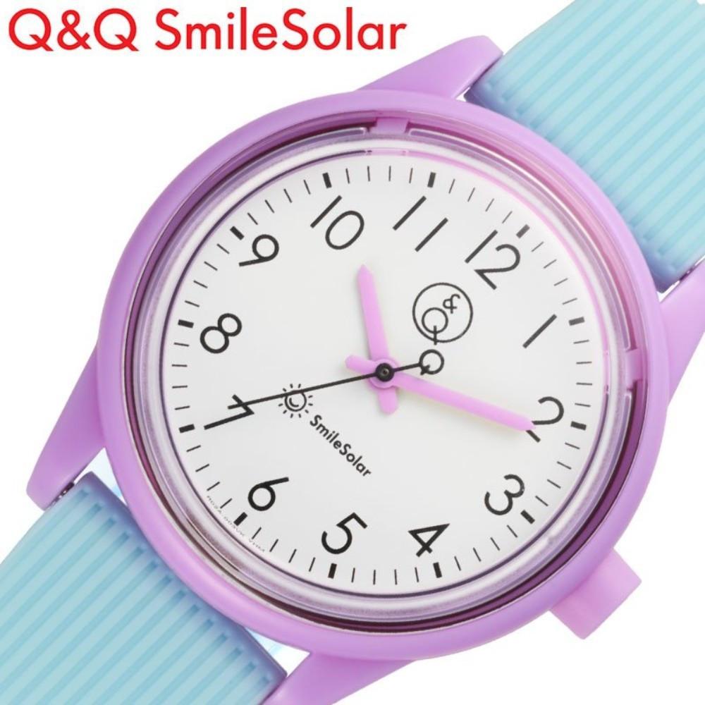 시티즌 큐앤큐 R02A-001VK  손목시계 아날로그 블루 퍼플 스마일 매칭 스타일 솔라
