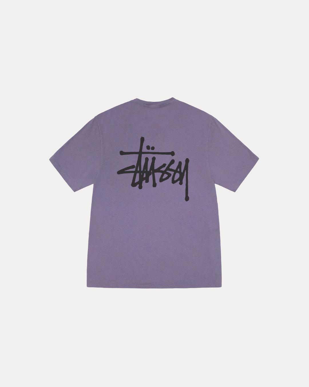 BASIC STÜSSY TEE PIGMENT DYED - Grape / L