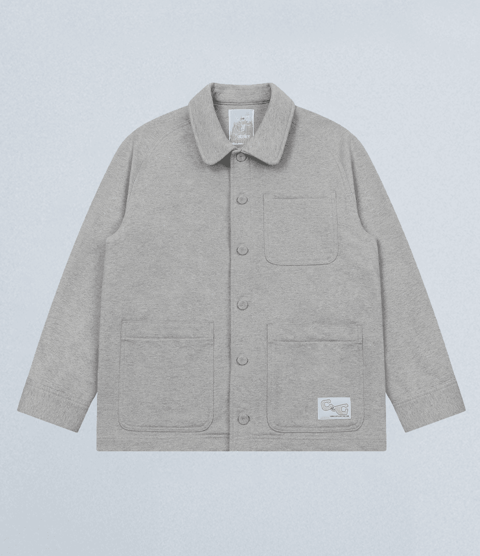 ROUND-COLLAR 6-BUTTON JACKET(GRAY)
