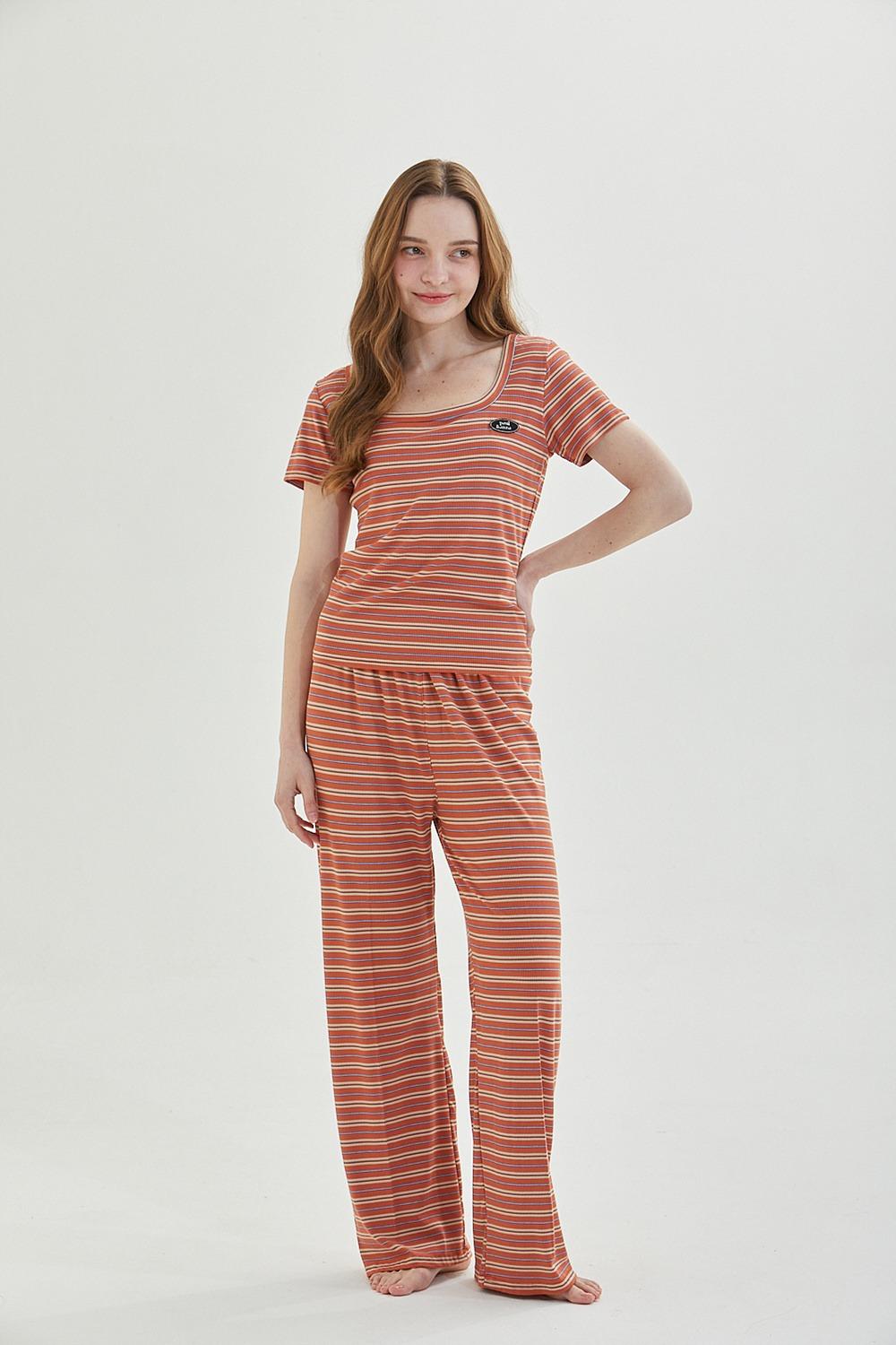 폴앤안나 트릴 오렌지 반소매 + 팬츠 세트