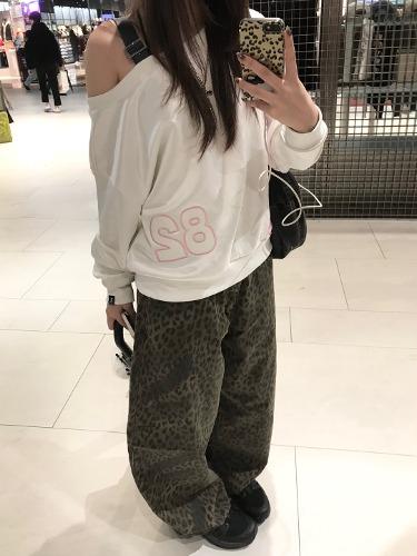 ♨주문폭주♨ #다크 카키 레오 와이드 코튼 팬츠