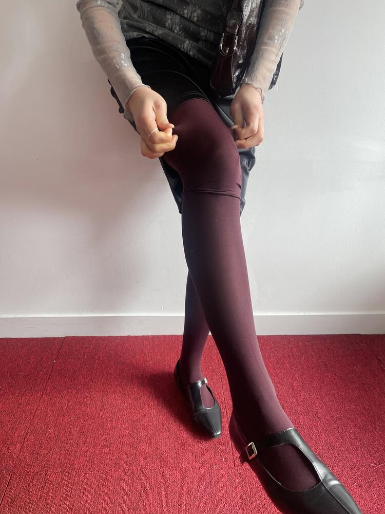 책갈피 women's soft soild color tights