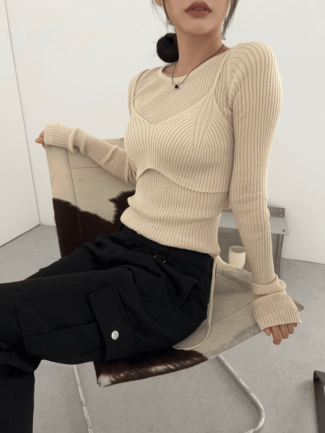 moment layered knit (2color)