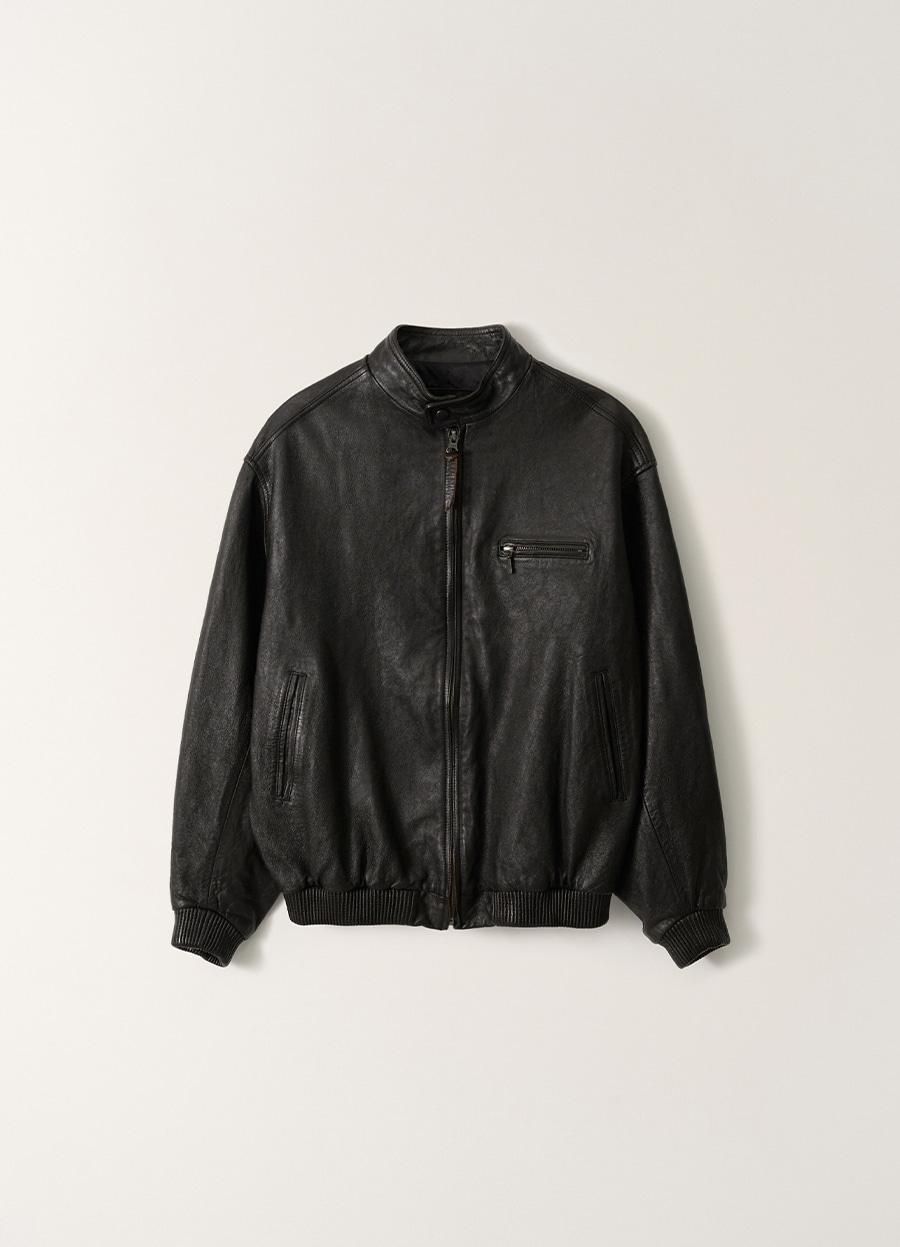 Leather Single Rider jacket (Black)