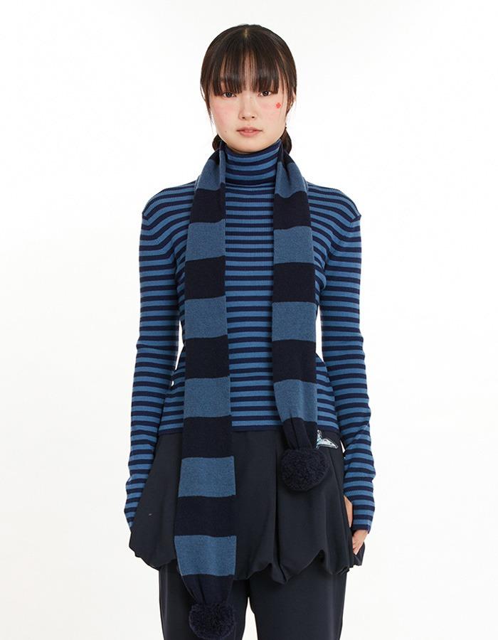 BOCBOK) Pom Pom Muffler (Navy) 재입고