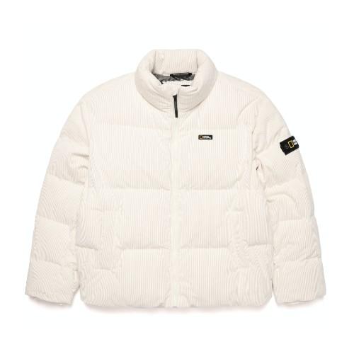 내셔널지오그래픽 N214UDW940 문자크 코듀로이 푸퍼 숏패딩 점퍼 IVORY