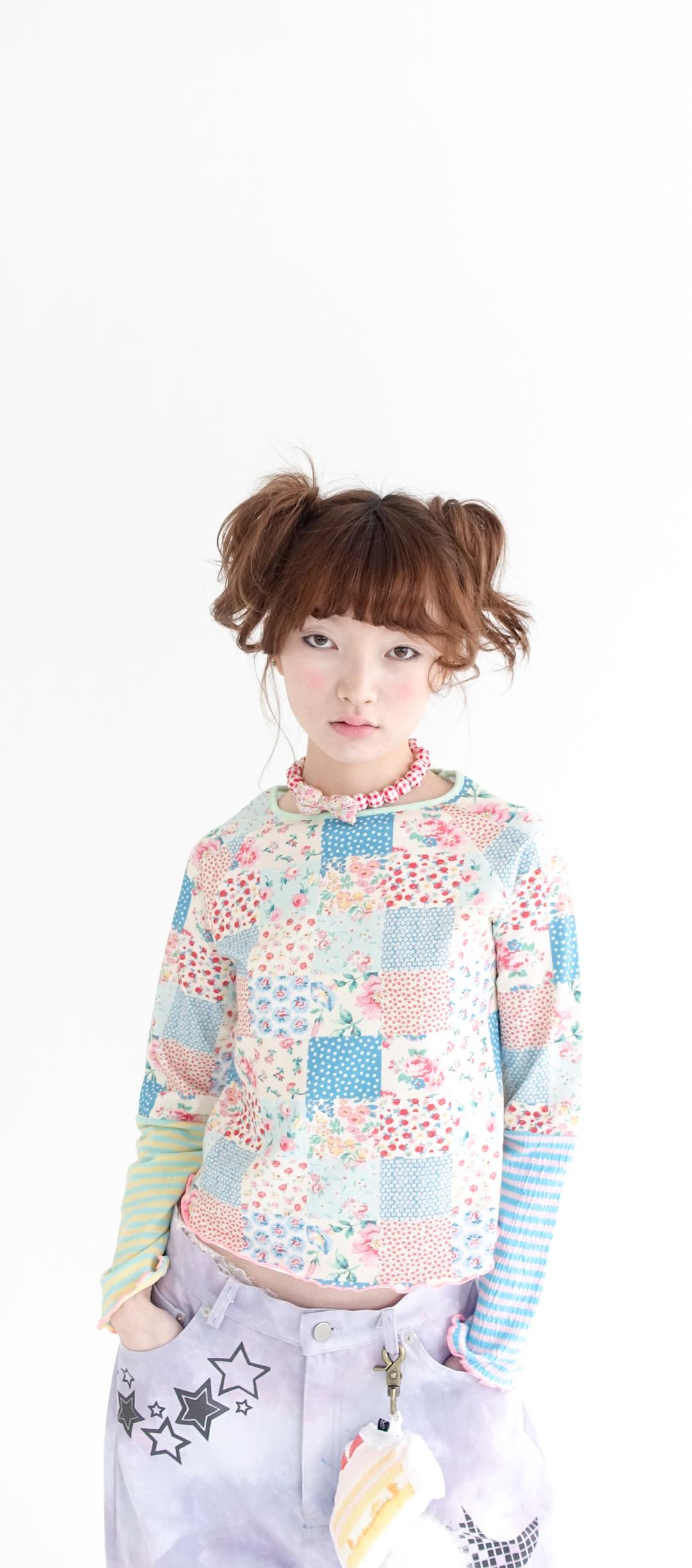 [F.E.E.S] ppi ppi patchwork long top (blue)