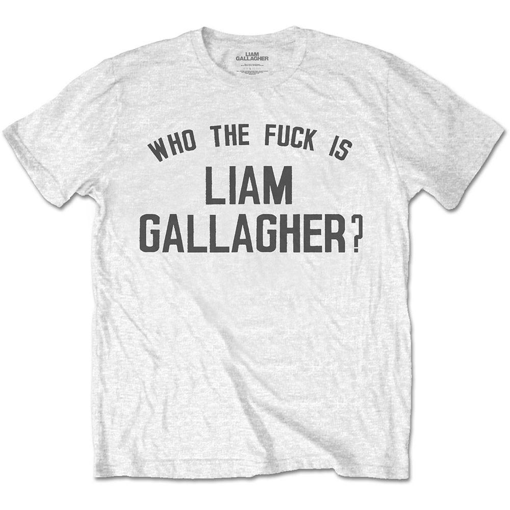 공식 OASIS 오아시스 Liam Gallagher Who The Fuck 반팔 티셔츠 (화이트)