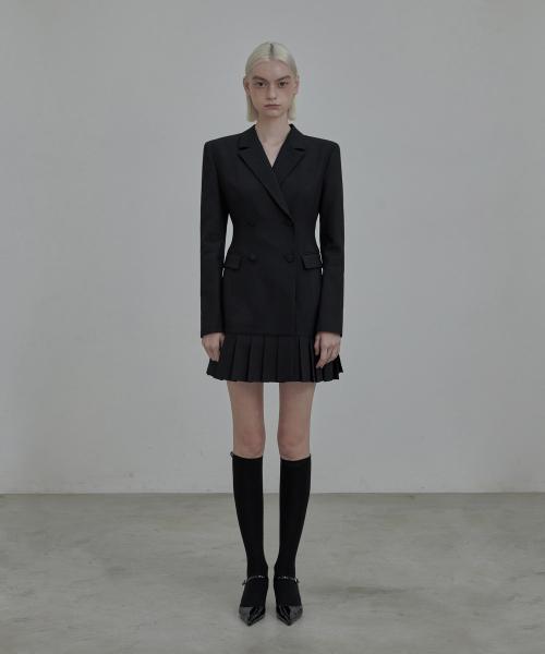 마우솔레움(MAU SOLEUM)  젠 플리티드 수트 자켓 드레스 - 블랙 - 사이즈 & 후기 | 무신사