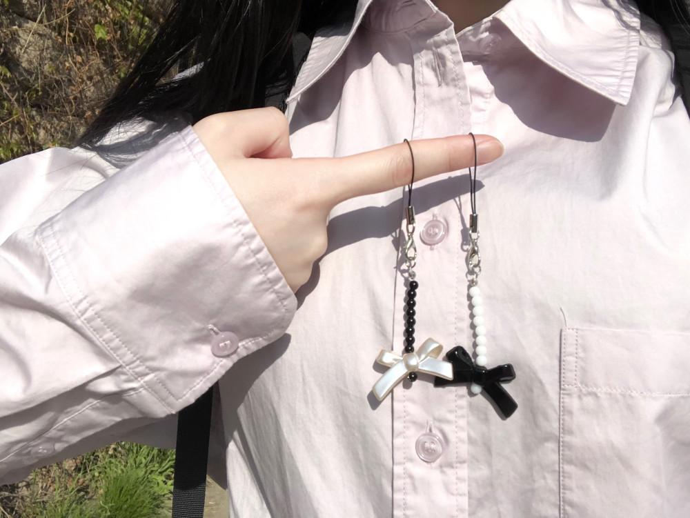 [비즈 리본 휴대폰고리] 리본 스트랩(2color)_마을엔