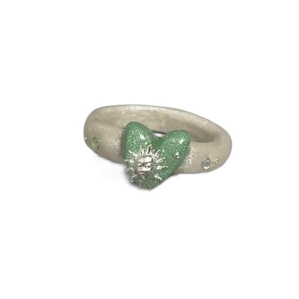 [viviflo] heartsun ring _green