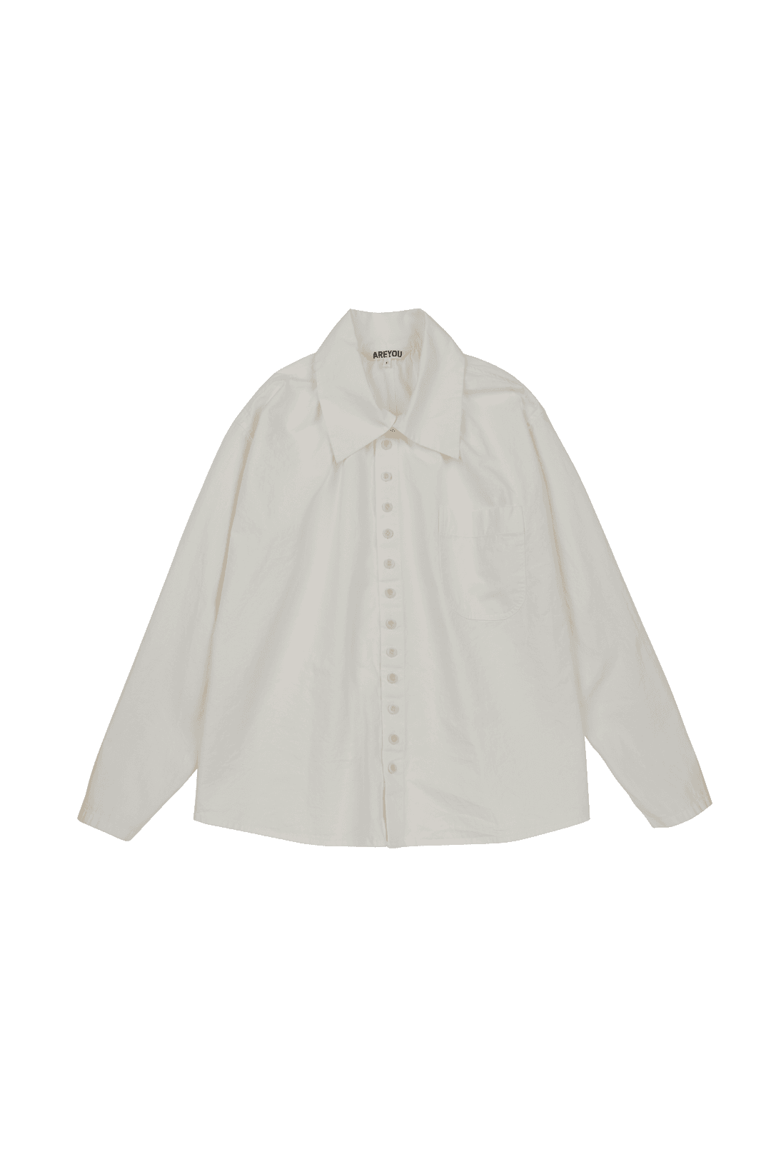 BUTTON POINT BASIC SHIRT, WHITE