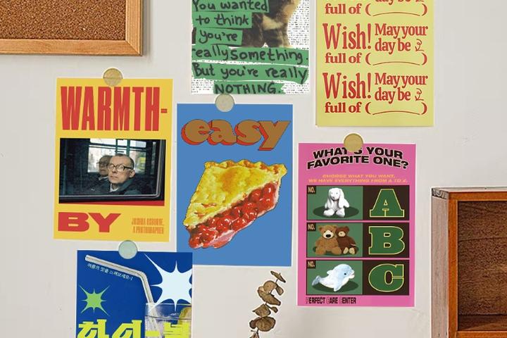 레트로 감성 컬러 포인트 하이틴 엽서 미니 포스터