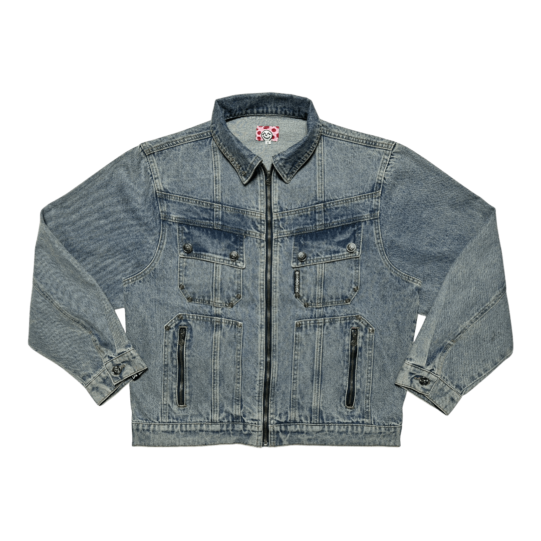 DENIM ZIP UP BLUE