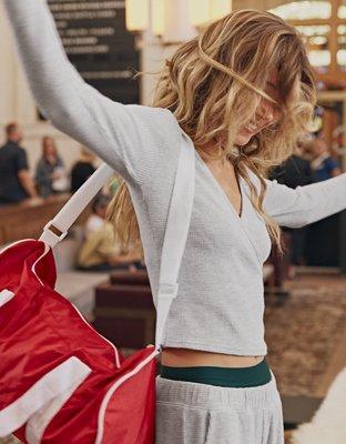 Aerie Waffle Wrap Top