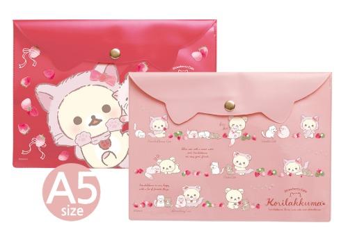 리락쿠마 클리어케이스 A5 '코리락쿠마와 스트로베리캣\'