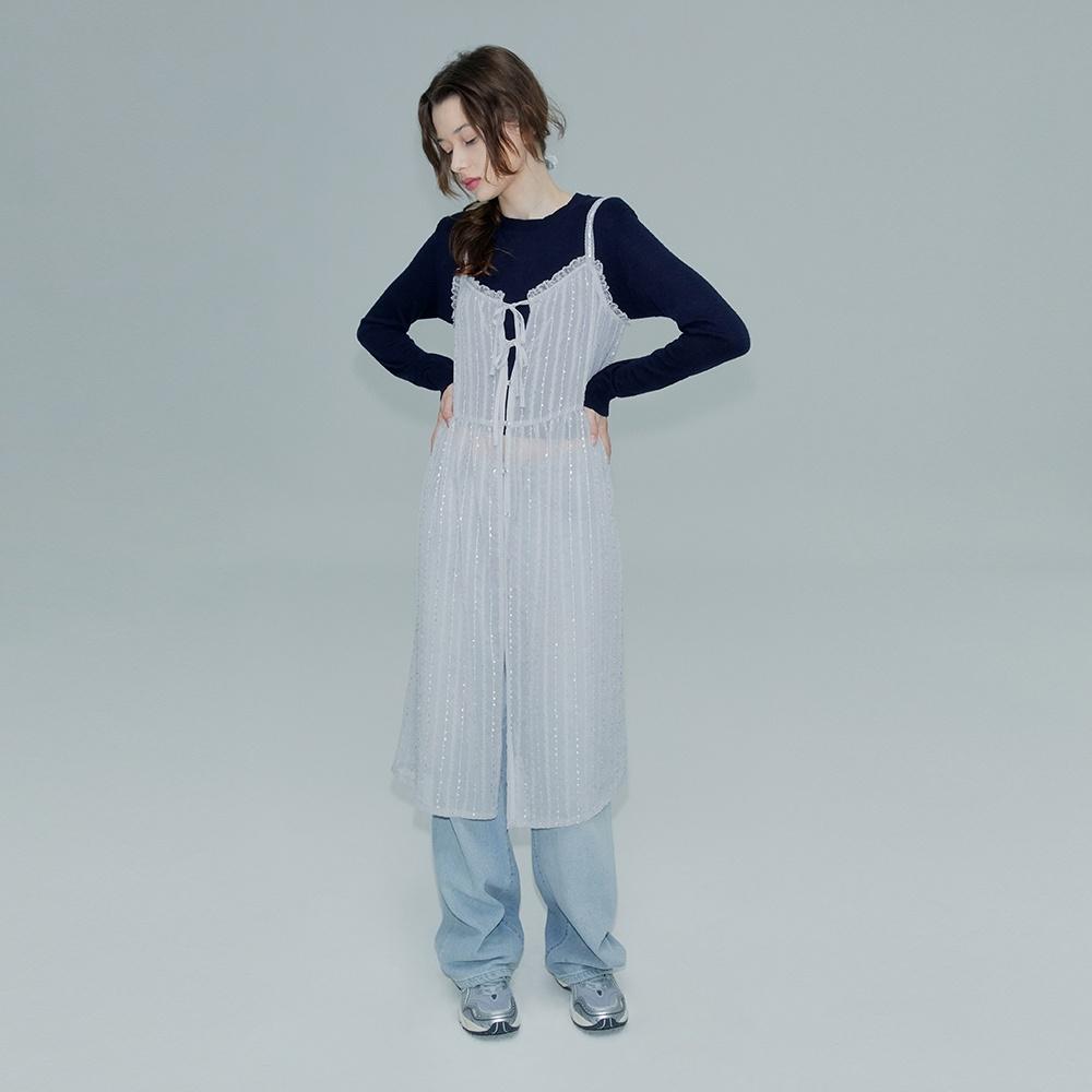 LACE LAYERED ONE-PIECE (GREY)