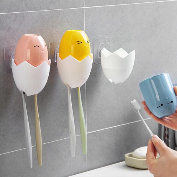 매직접착 귀여운 캐릭터 칫솔+컵 걸이