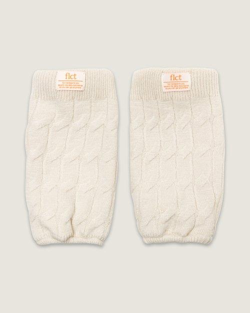 Fuzzy twisted knit leg warmers_Beige