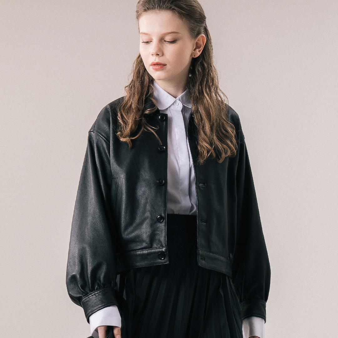 LAMBSKIN SINGLE RIDER JACKET-BK