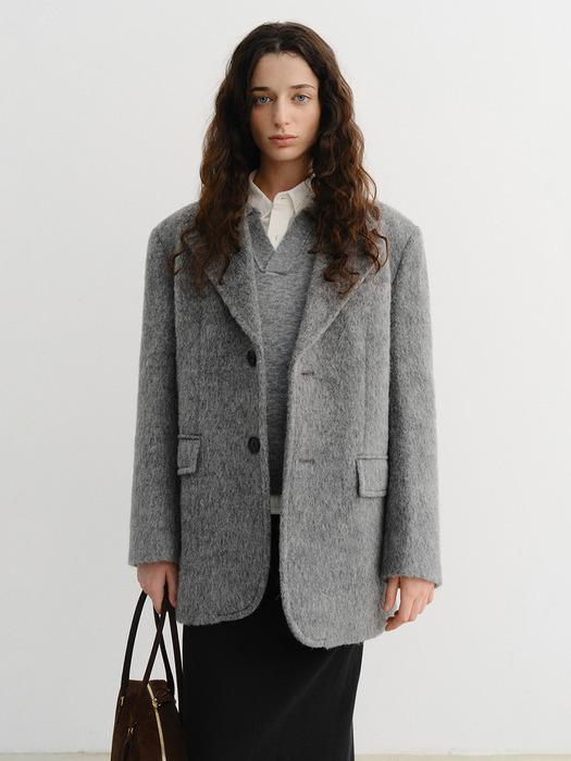UNISEX ALPACA BLAZER COAT MELANGE GREY_UDJA5D123G2
