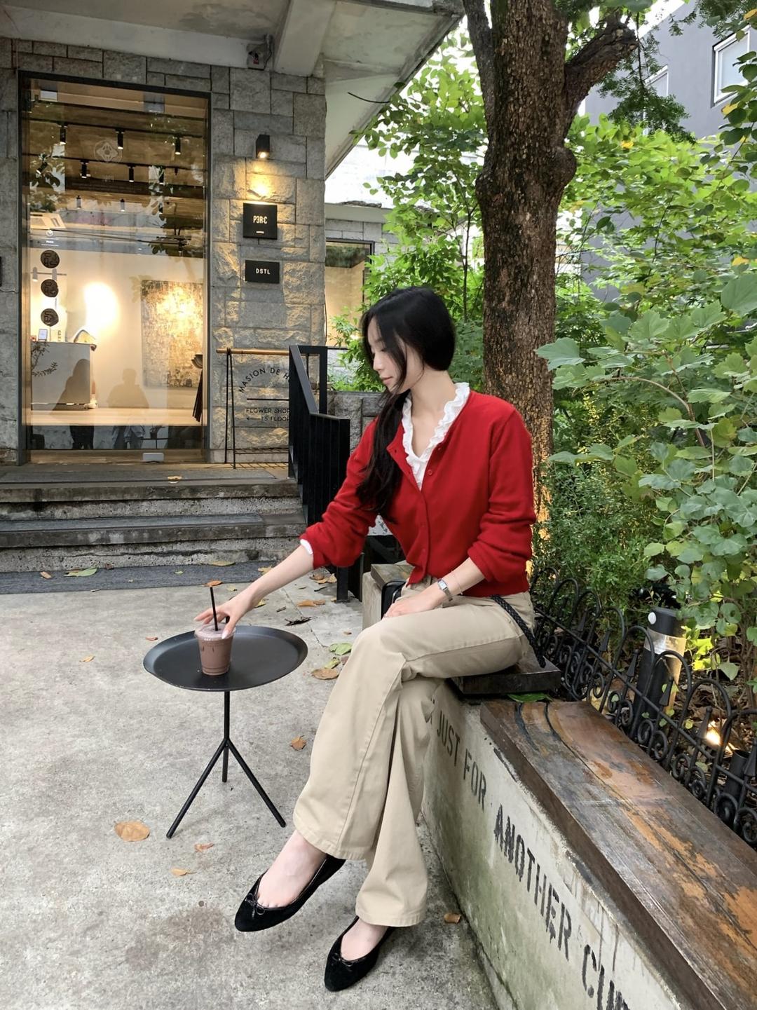 프릴리 NG. Cotton Low-Rise Flare Pant