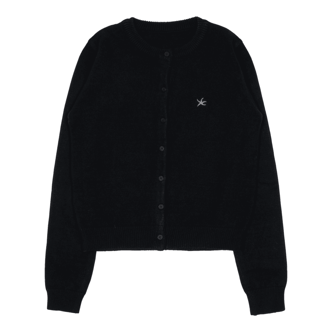 TCM mini logo knit cardigan (black)