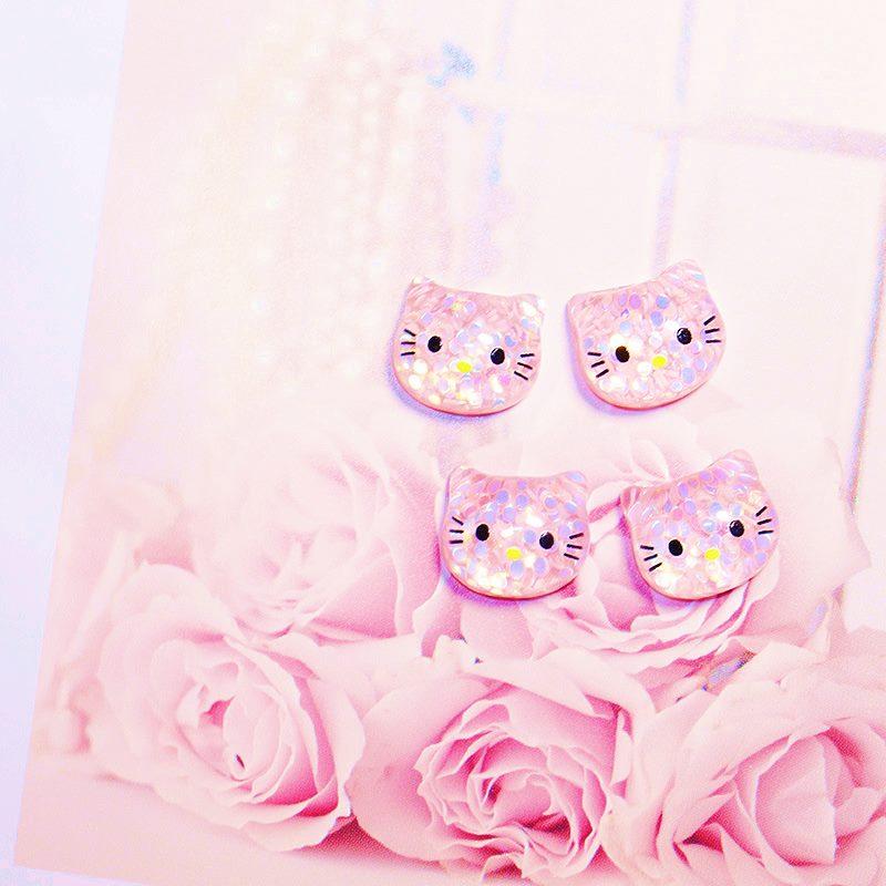 데코덴 파츠 미니미 글리터 키티 파츠 5개 네일 레진 재료 폰꾸