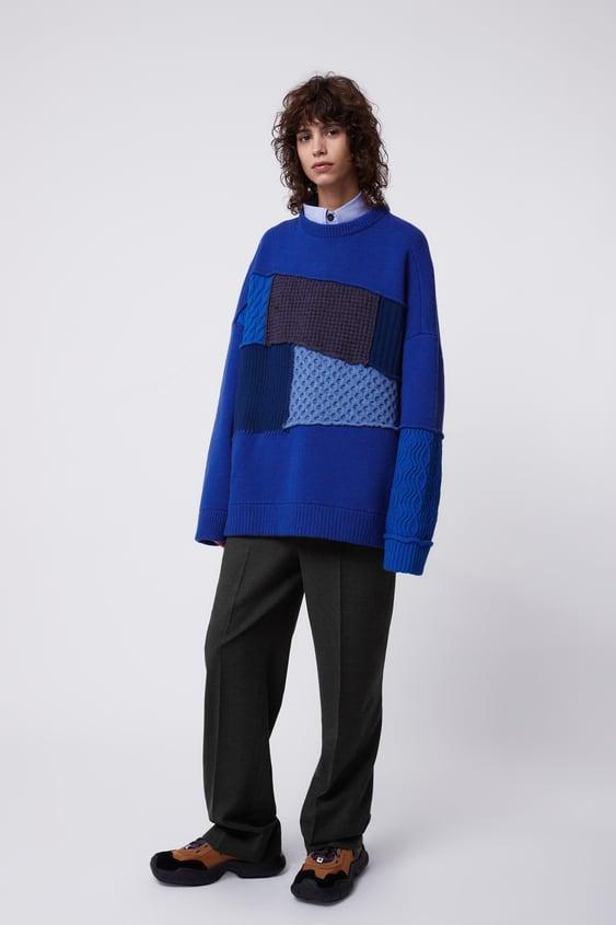 ADERERROR 패치워크 오버사이즈 스웨터
