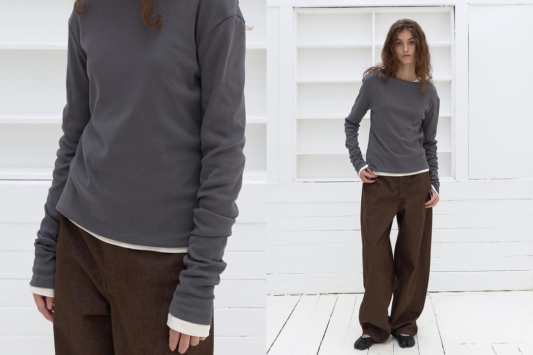 Essential cotton long sleeve (dark gray)