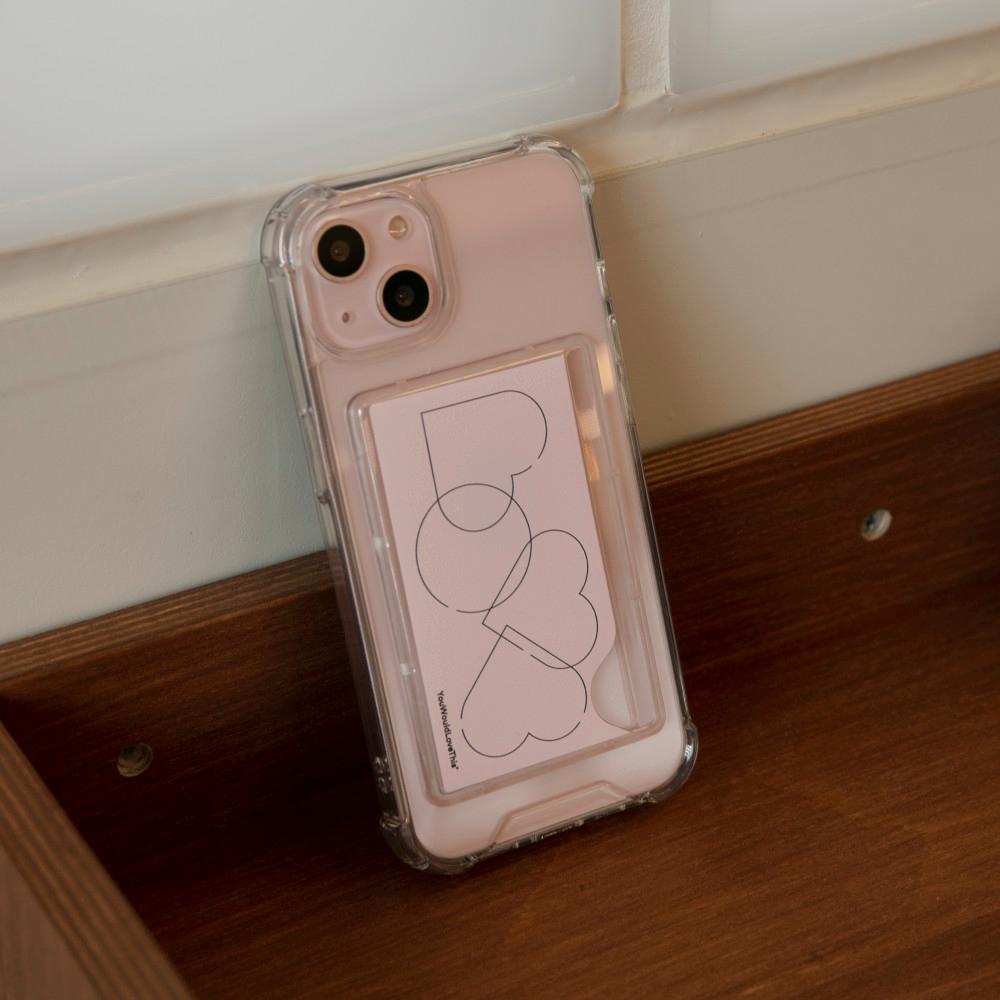 Love diagram 범퍼 젤리 카드 케이스 (핑크) : 유럽디