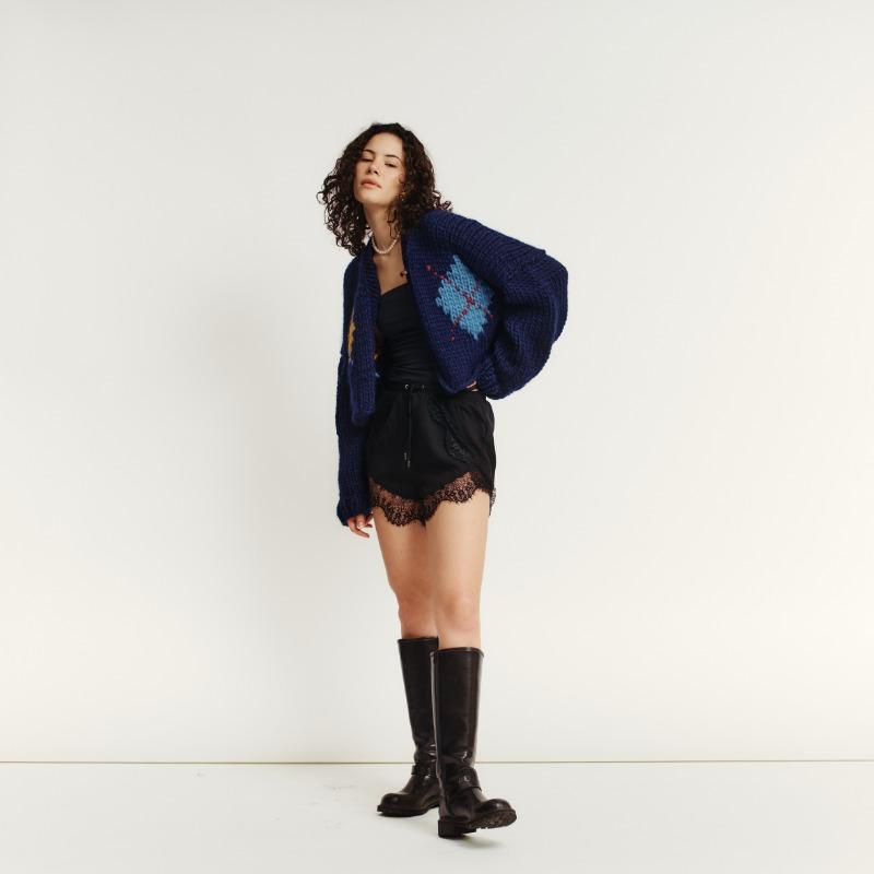 Chunky Handmade Cardigan [navy]