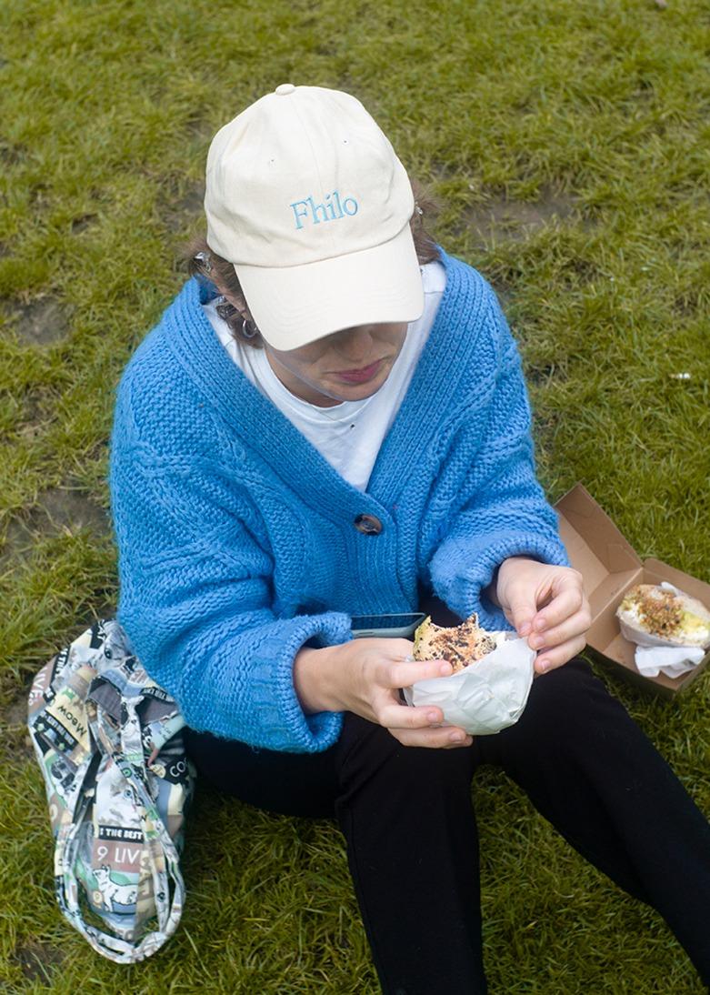 Fhilo cap / beige&blue
