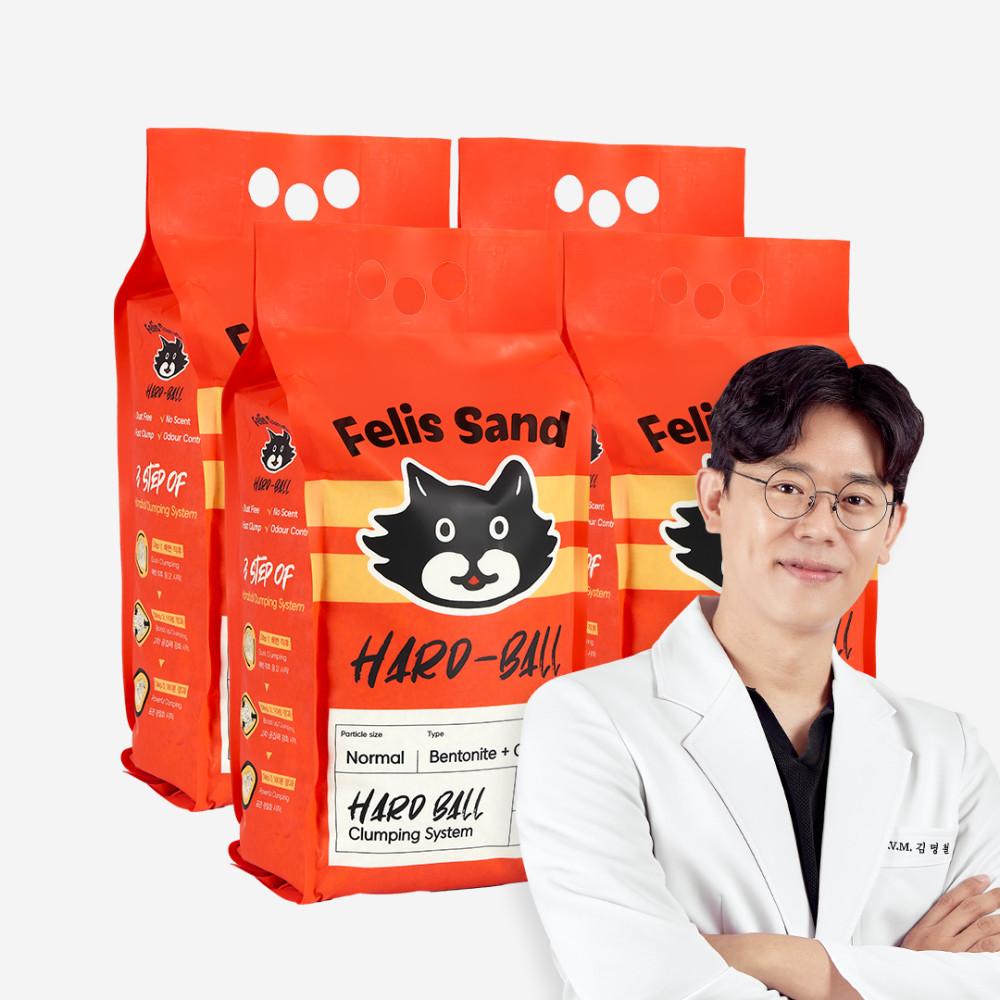 고양이 모래 벤토나이트 카사바 펠리스샌드 하드볼 4.3kg 4개 미야옹철 김명철 수의사
